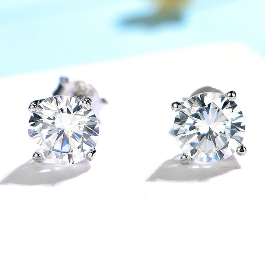Moissanite stud earrings minimalist and classic