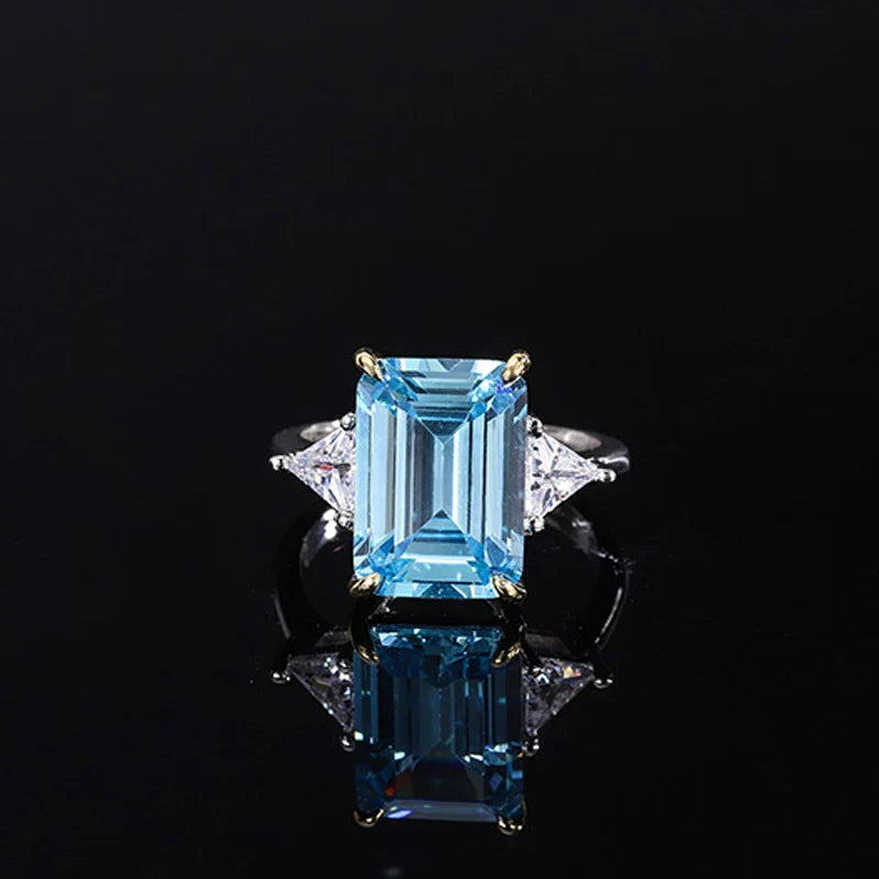 Princess Diana aquamarine ring replica aquamarine cocktail ring sterling silver