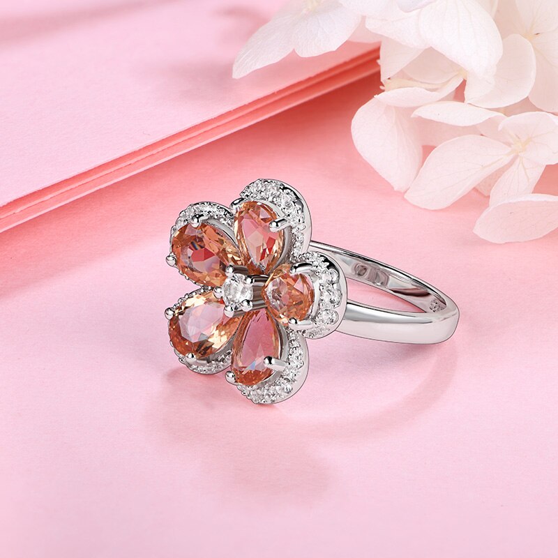 Flower zultanite ring sterling silver