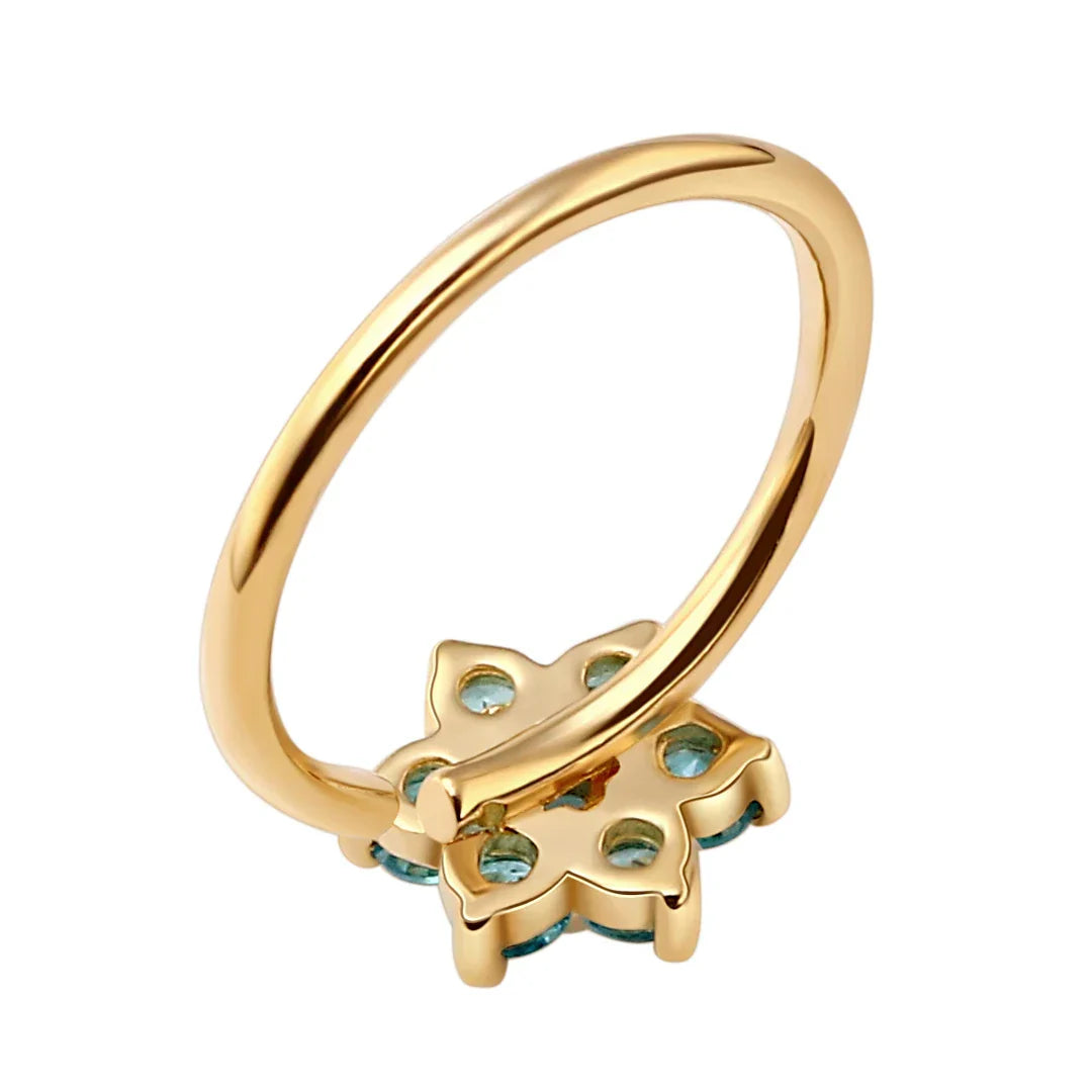 Flower nose ring 14K gold nose piercing with diamond 20G cute nose hoop