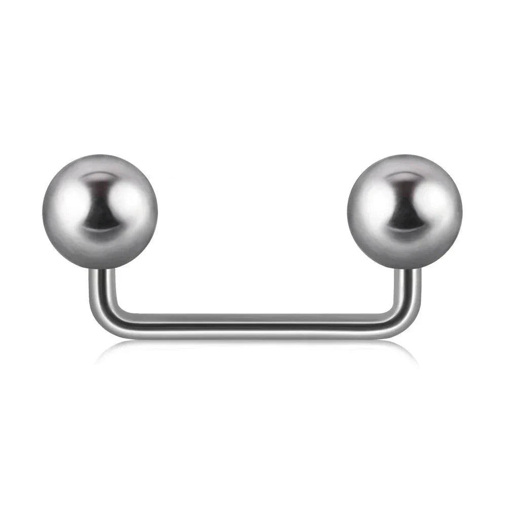 Surface bar with balls minimalist and dainty titanium surface piercing surface barbell