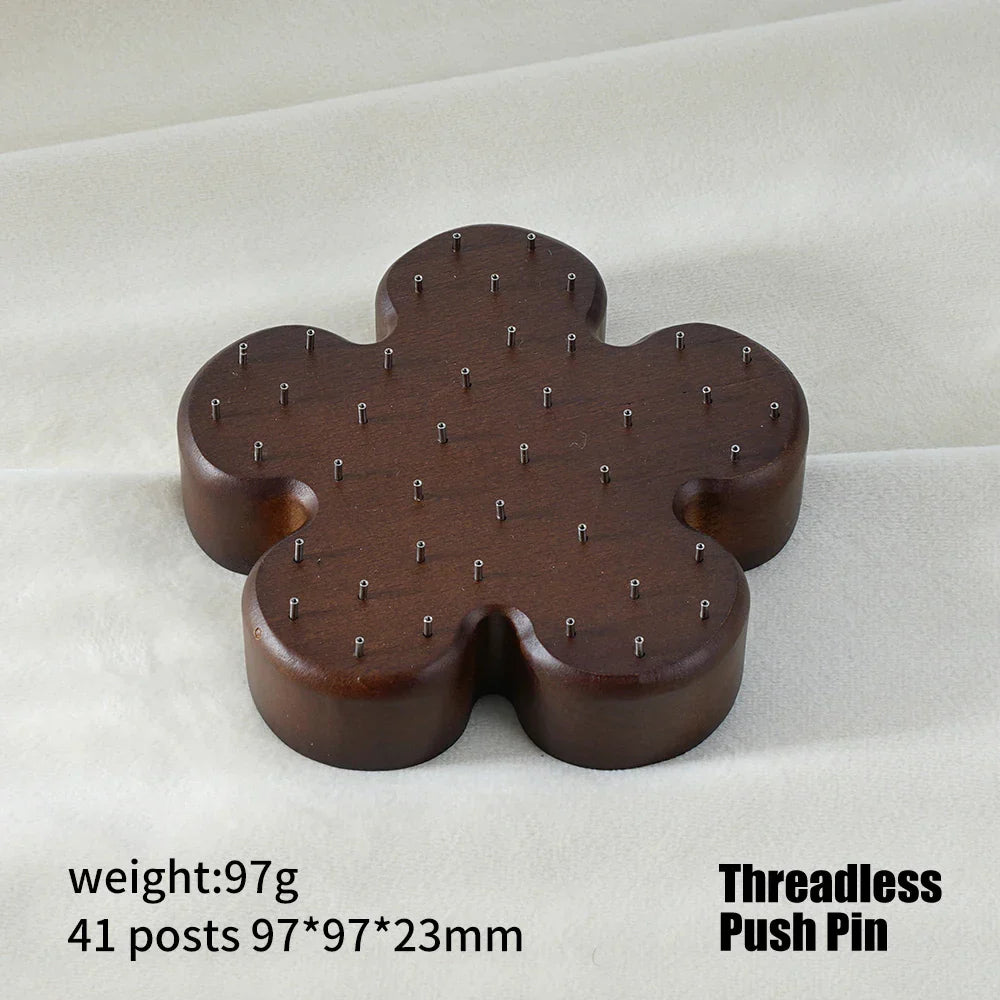 Stud earring display made of beech wood lip stud nose stud display flower shape