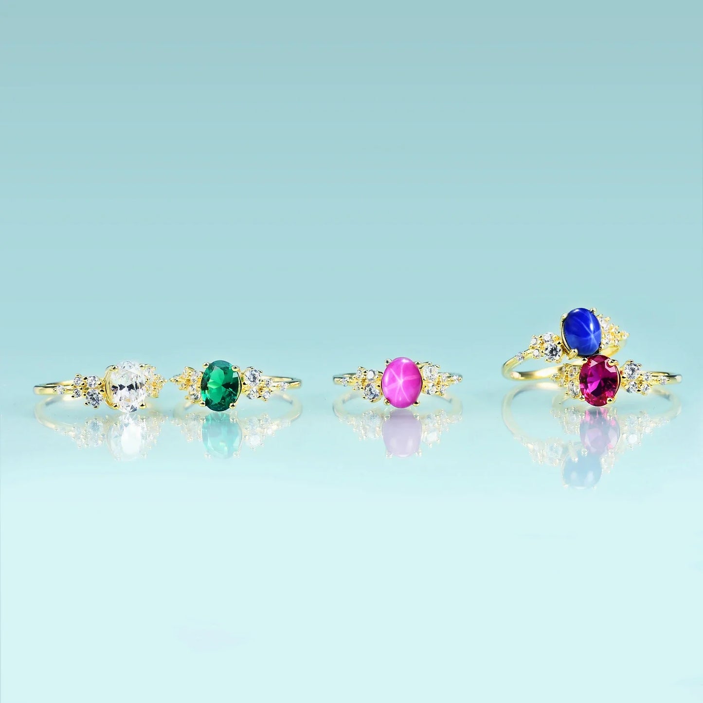 Black rutilated quartz engagement ring sterling silver oval cut vintage style