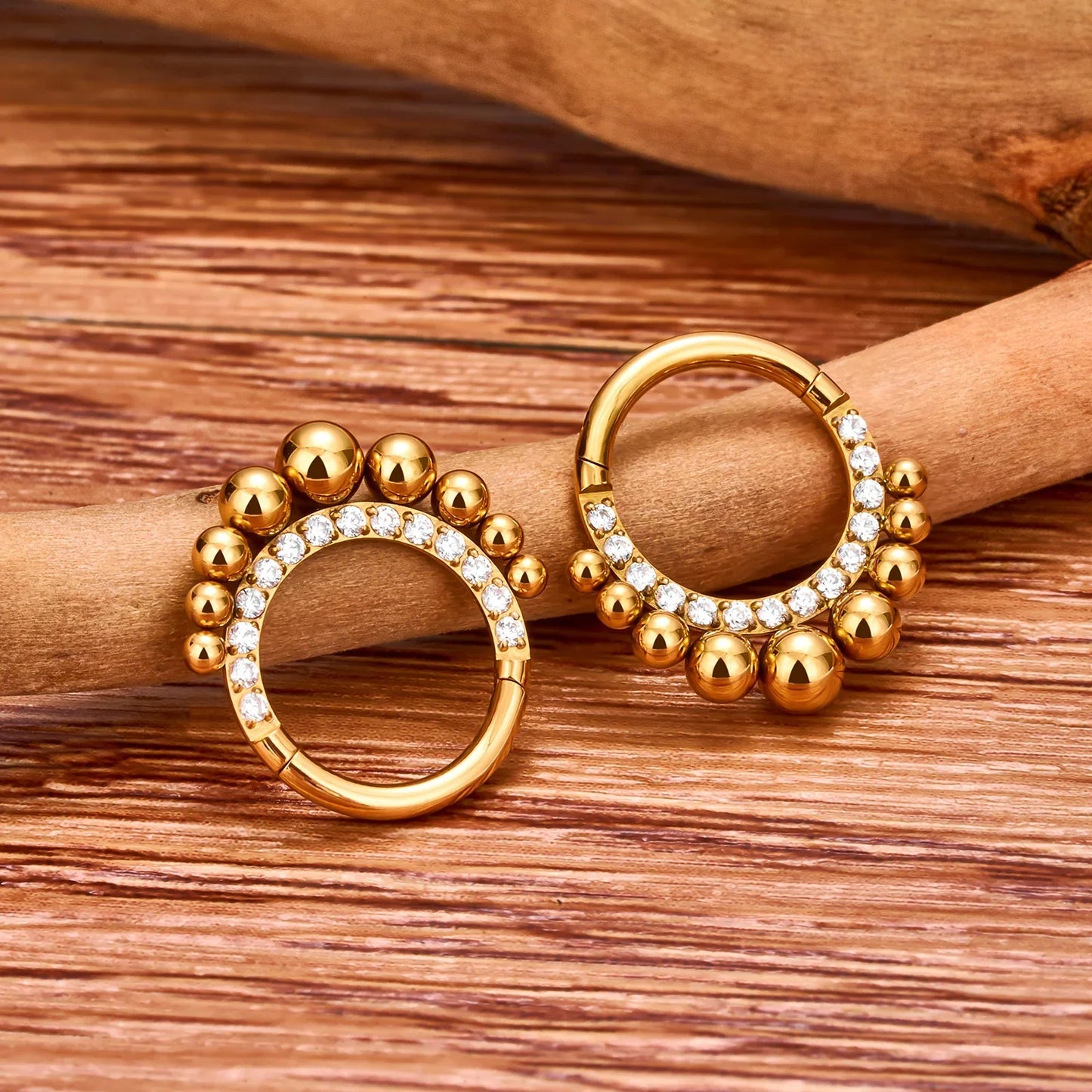 Cute daith ring in gold and silver titanium piercing hoop septum ring 16G