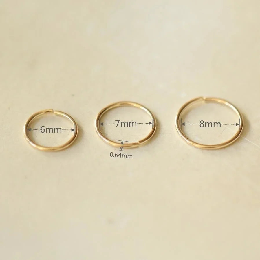 14K gold nose ring simple and minimalist