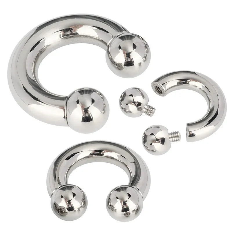 Large gauge septum piercing horseshoe barbells titanium large gauge earring 0G 2G 4G 6G 8G