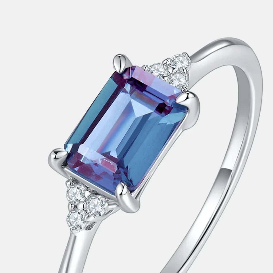 Alexandrite birthstone ring dainty and simple