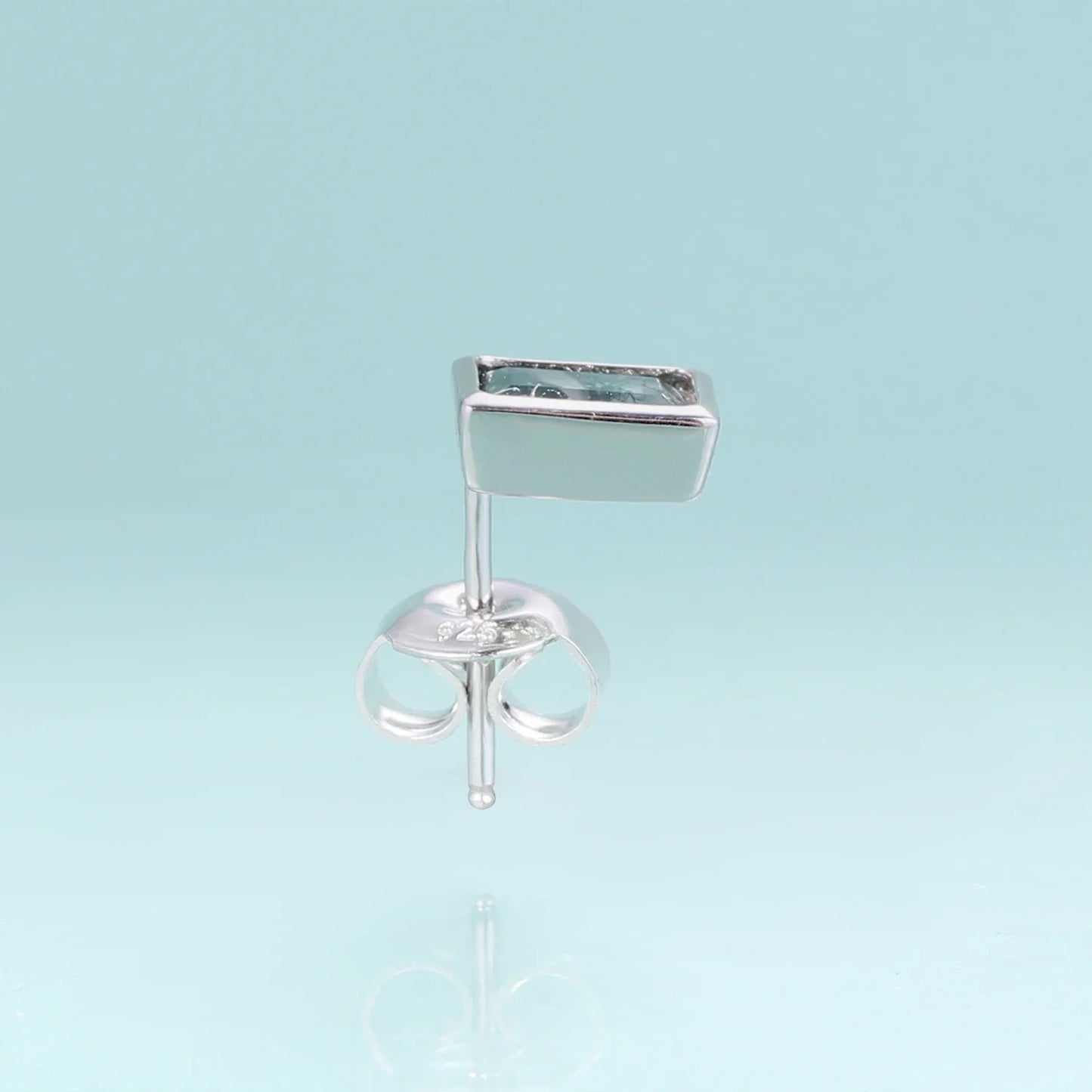 Moss agate earring studs with rectangle moss agate natural green moss agate