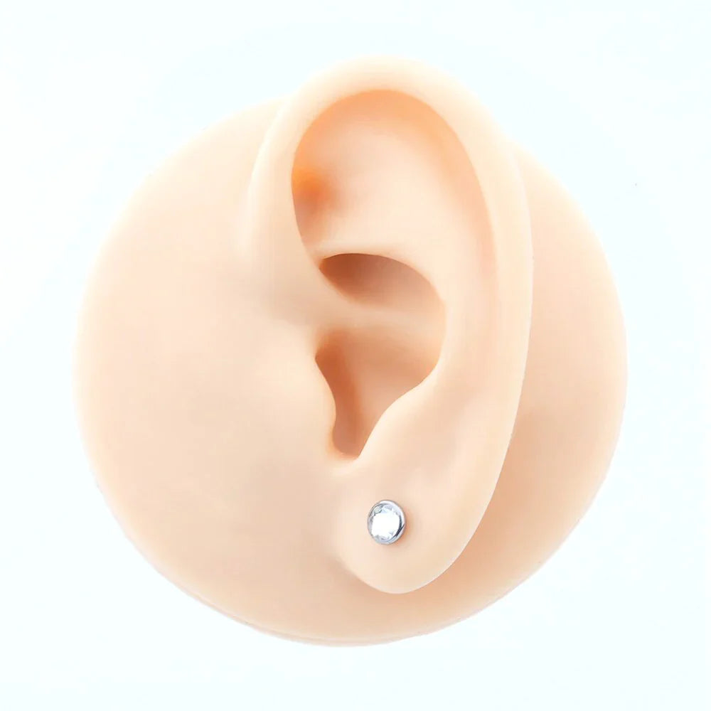Dermal Anchor With CZ for Dermal Piercing Implant Grade Titanium 14G Internally Threaded