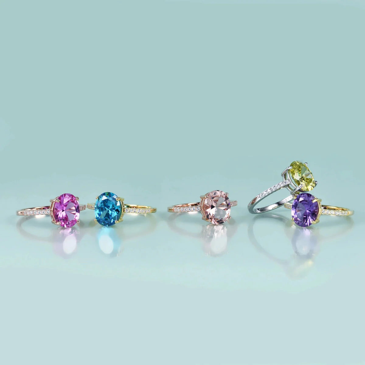 Pink morganite ring rose gold oval cut