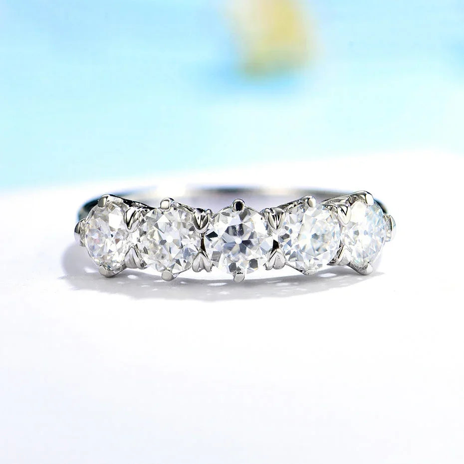 1.5 carat brilliant cut moissanite ring in silver setting from RosaryMilano jewelry