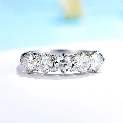 1.5 carat brilliant cut moissanite ring in silver setting from RosaryMilano jewelry