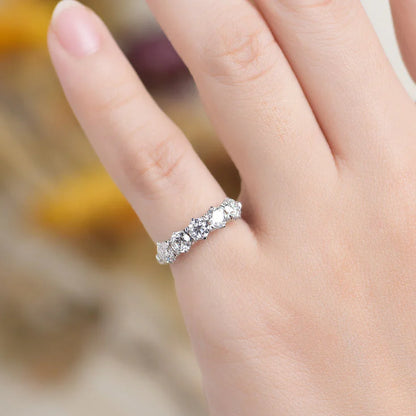 Brilliant cut moissanite ring on hand, elegant fashion jewelry from Rosary Milano