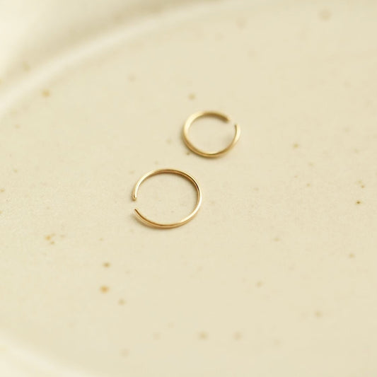14K gold nose ring simple and minimalist