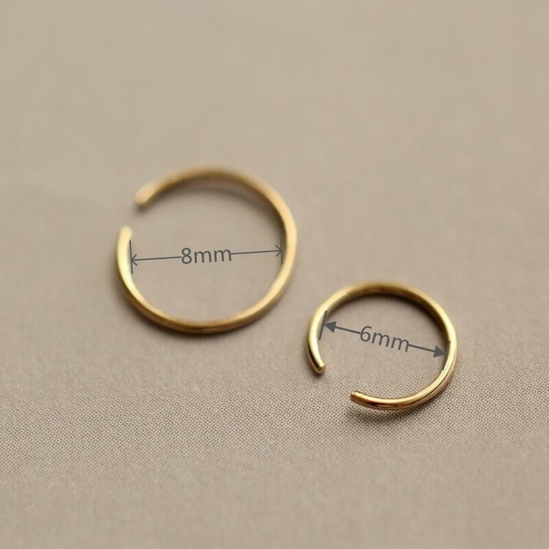 14K gold nose ring simple and minimalist