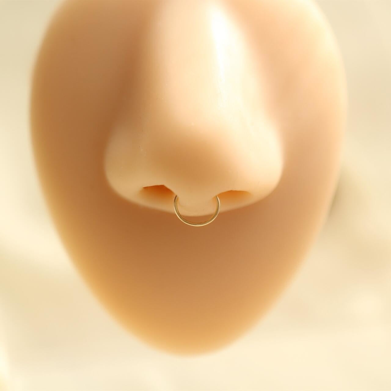 14K gold nose ring simple and minimalist