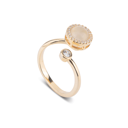 Anxiety ring spinner opal stone sterling silver