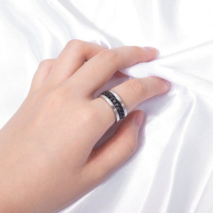 Rotatable bottle opener ring silver