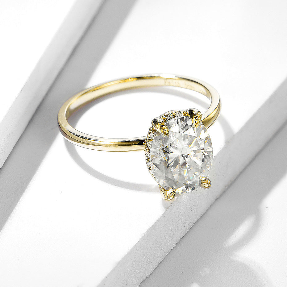 3 carat moissanite ring oval cut
