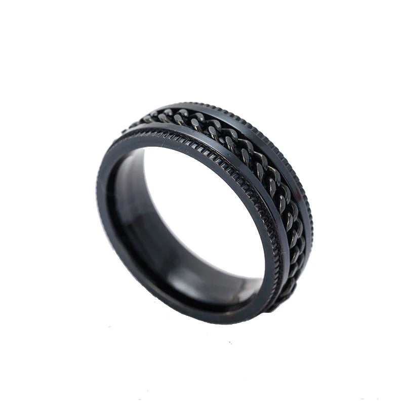 Rotatable bottle opener ring black