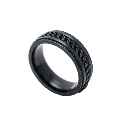 Rotatable bottle opener ring black