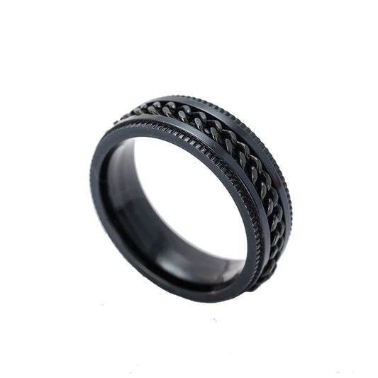 Rotatable bottle opener ring black