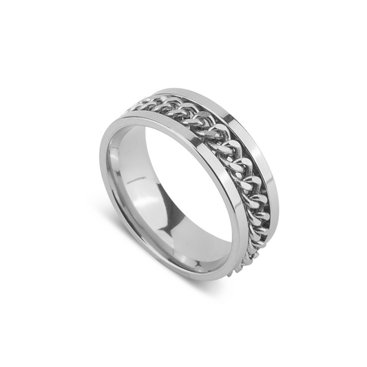 Rotatable bottle opener ring silver