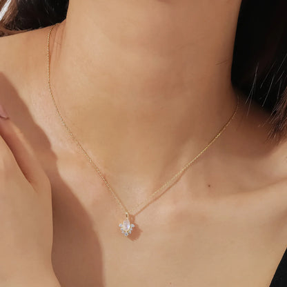 Dainty moonstone necklace with diamond cz stones cute necklace