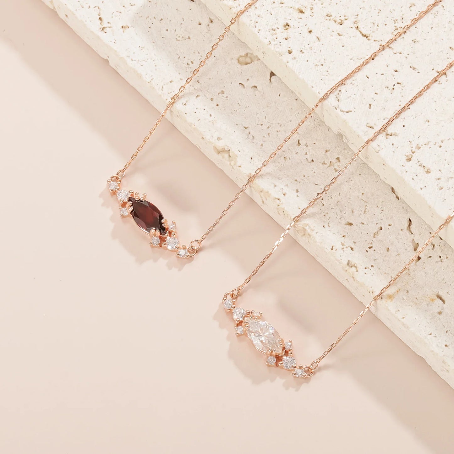 Moissanite pendant necklace with a marquise clear stone necklace for girlfriend