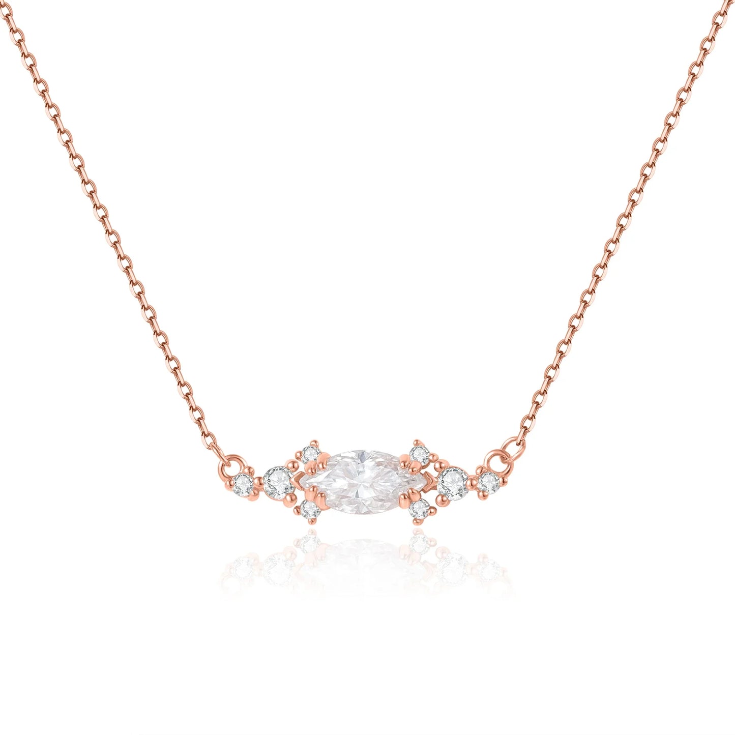 Moissanite pendant necklace with a marquise clear stone necklace for girlfriend