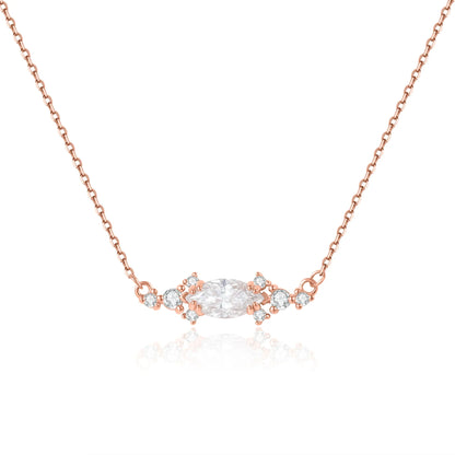Moissanite pendant necklace with a marquise clear stone necklace for girlfriend