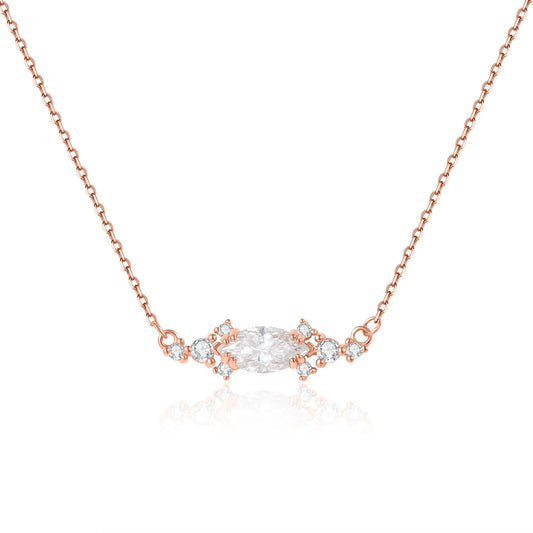 Moissanite pendant necklace with a marquise clear stone necklace for girlfriend