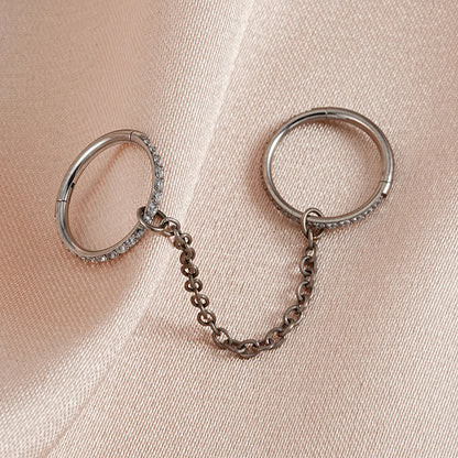 Chain earrings with diamond cartilage chain earring helix chain earrings conch industrial 16G