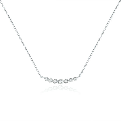 Moissanite necklace with 7 moissanite stones dainty moissanite necklace 2mm 3mm
