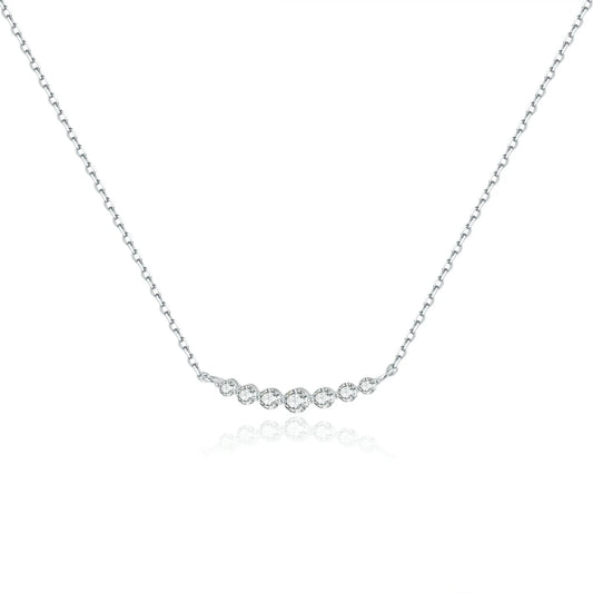 Moissanite necklace with 7 moissanite stones dainty moissanite necklace 2mm 3mm