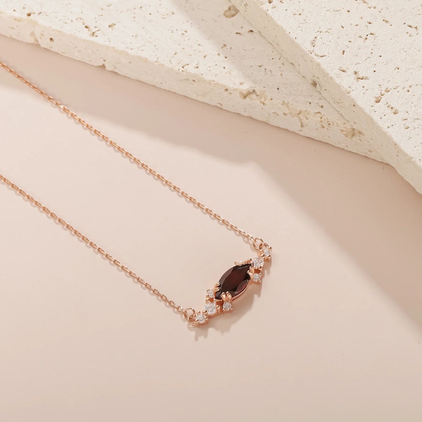 Garnet stone necklace with a natural garnet necklace for a woman