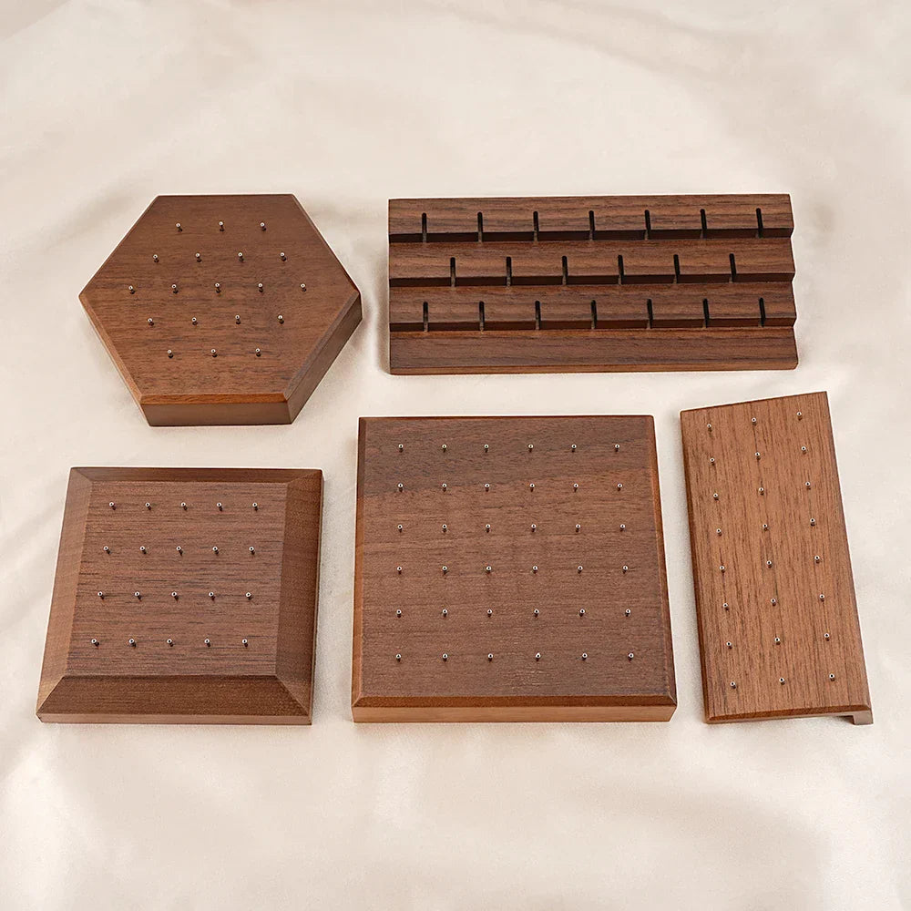Stud earring organizer black walnut wood body jewelry display lip stud nose stud