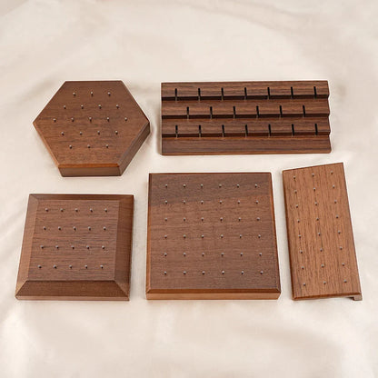 Stud earring organizer black walnut wood body jewelry display lip stud nose stud