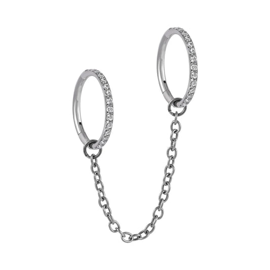 Chain earrings with diamond cartilage chain earring helix chain earrings conch industrial 16G