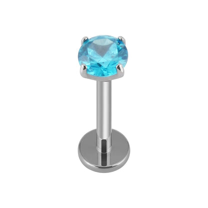 Labret nose stud pink green blue 16G titanium
