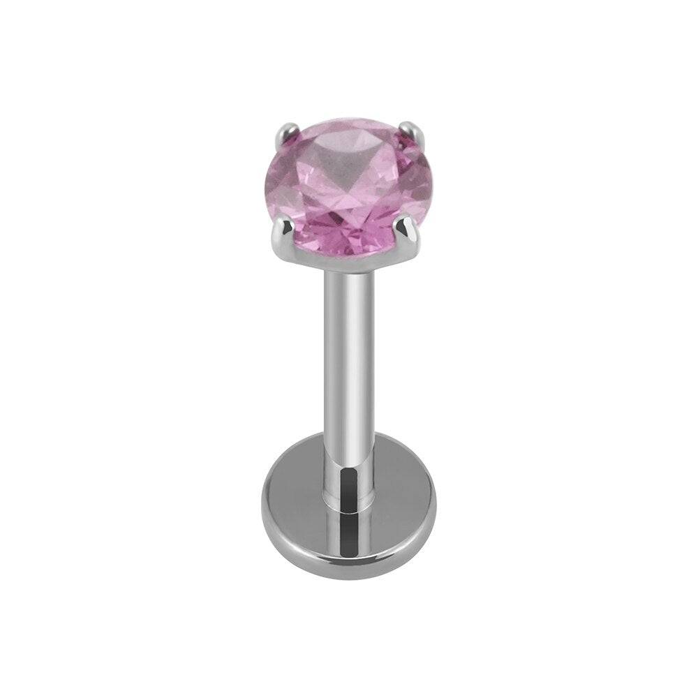 Labret nose stud pink green blue 16G titanium