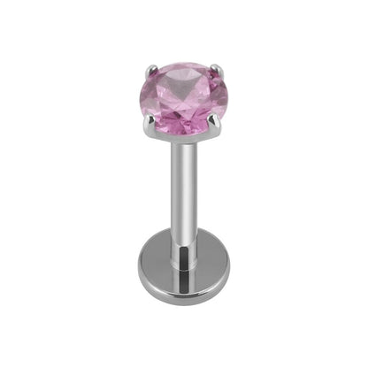 Labret nose stud pink green blue 16G titanium