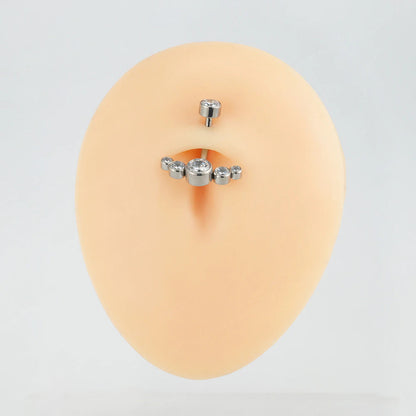 Cool belly button ring with CZ titanium 14G