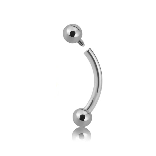 Curved barbell piercing ASTM F136 implant-grade titanium internally threaded