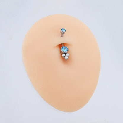 Cute belly button ring with CZ titanium 14G