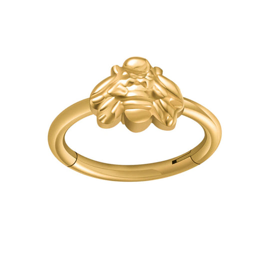 Cute helix piercing with a bee titanium earring hoops