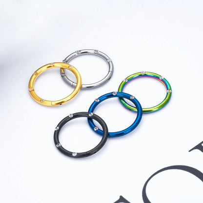 Daith hoop piercing gold daith earring 16G black blue green with CZ stones