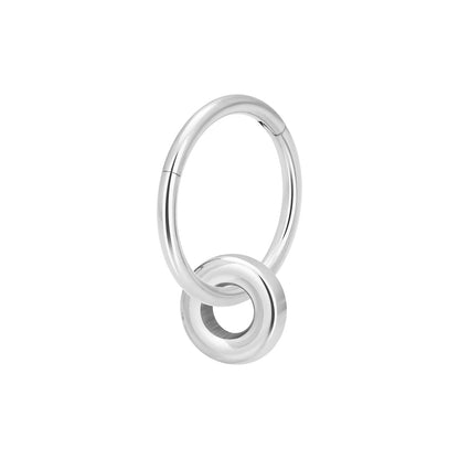 Dangle septum ring with a small circle 16G titanium septum clicker