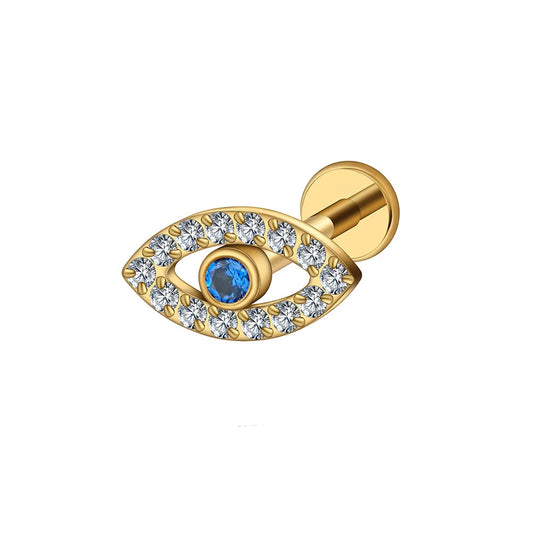 Evil eye earring evil eye nose stud titanium 16G nose ring tragus stud helix piercing gold silver