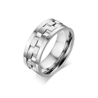 Fidget ring with gears gold silver gear ring spinner anxiety ring for men 9mm